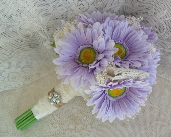 Items similar to Lavender Wedding Bouquet, Rustic Bridal ...