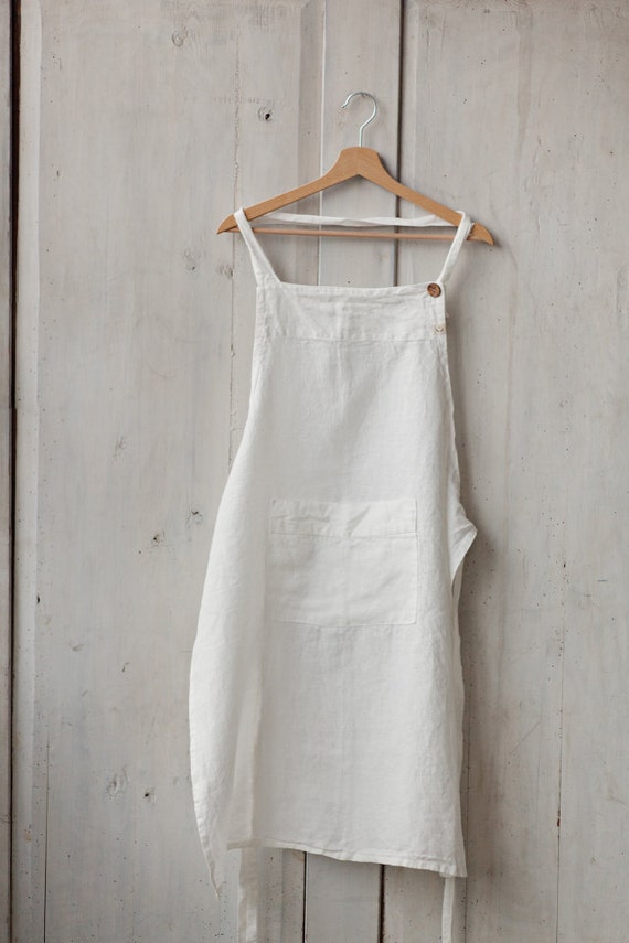 White Apron Linen Apron Cooking Apron Kitchen Accessory