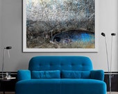 blue fish , large art print, modern graphic, art print, wall decoration, nature graphic