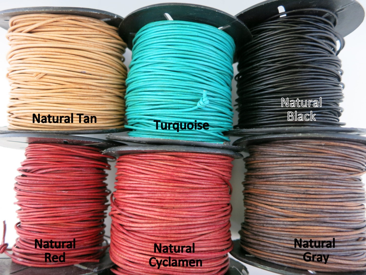 1mm Leather Cord Natural Dye 3 yards Choose Color Ready to