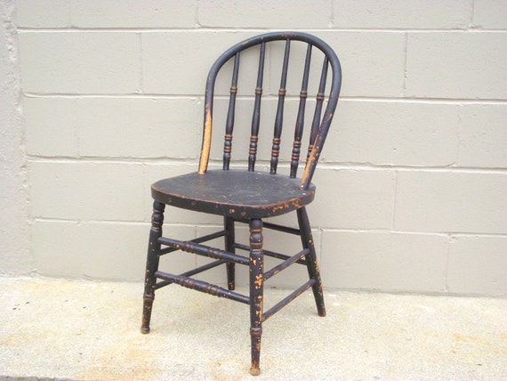 Bentwood Spindle Back Chair Antique Primitive Rustic