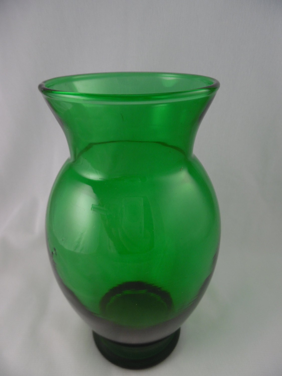 Green Glass Flower Vase for Your Decor Vintage 1960s Anchor