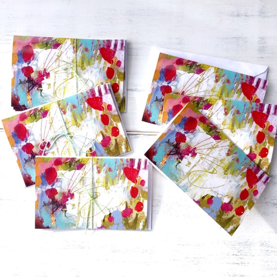 Items similar to Mixed Media Greeting Cards (pack of 2) on Etsy