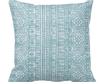 Outdoor Pillows, Outdoor Throw Pillows,Patio Decor,Blue Decorative Pillows, Patio Pillows, Tribal Pillows, Pool Pillow Covers