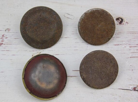 Four Vintage Horse Bridle Silver Rosettes Button Lorinery