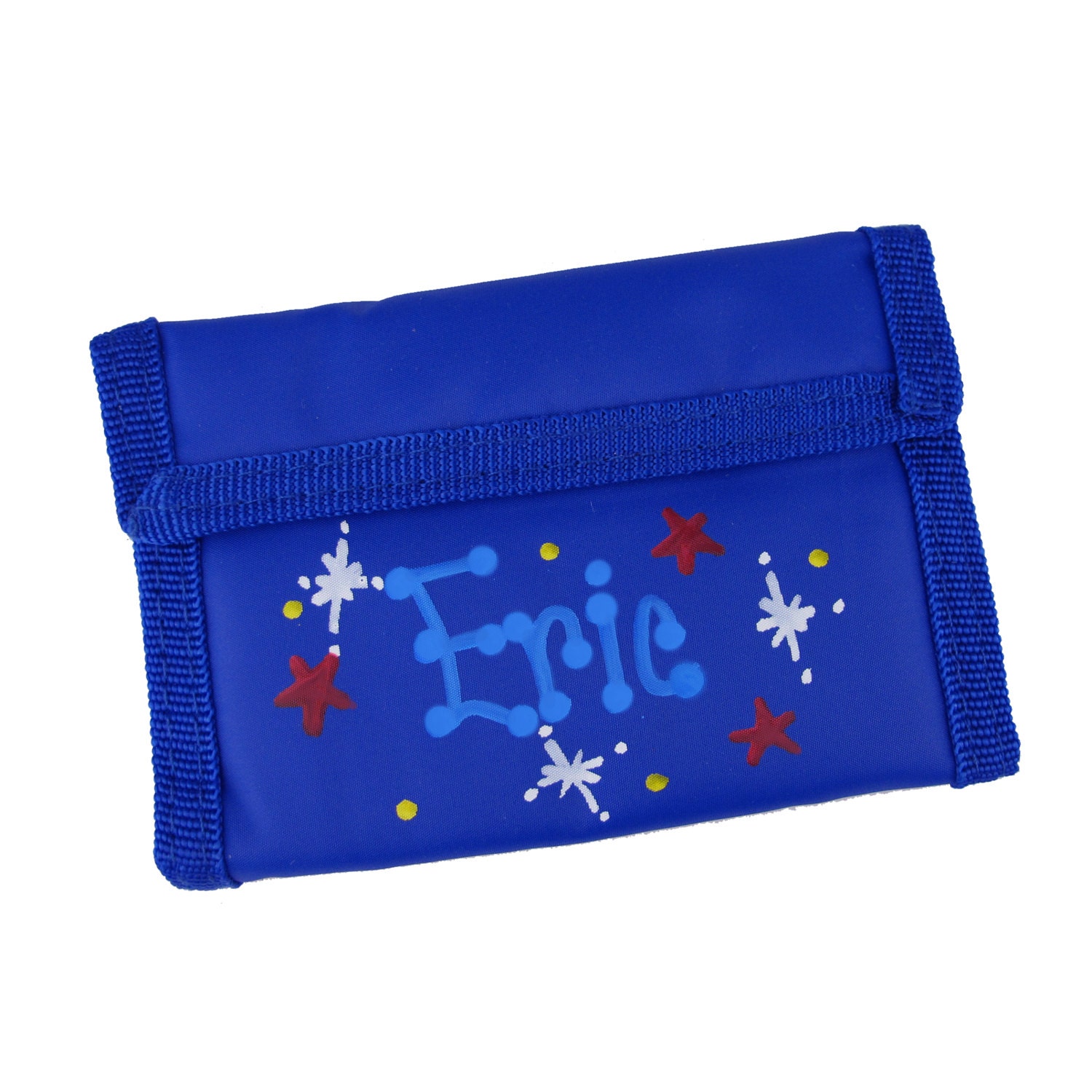 Personalized Childs Wallet Boys Wallet Blue Custom Tri fold