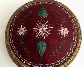 Large Flower Embroidered Pincushion Ready to Ship