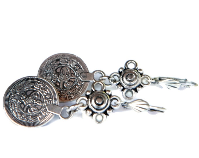 Boho dangle earrings - bohemian Dangle Earrings - coin dangle earrings - women accessories