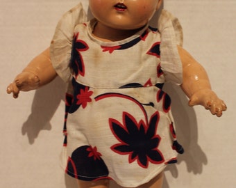 Vintage 16" Composition Doll with Molded Hair and Sleep Eyes