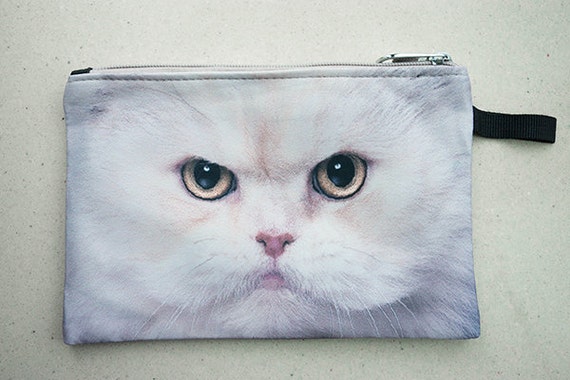 white cat purse