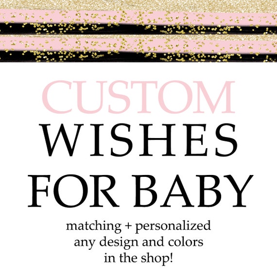 Wishes for Baby Custom Matching Shower Games Advice Boy or Girl Personalized Printable or Printed Keepsake Gifts Paper Stationery Il_570xn