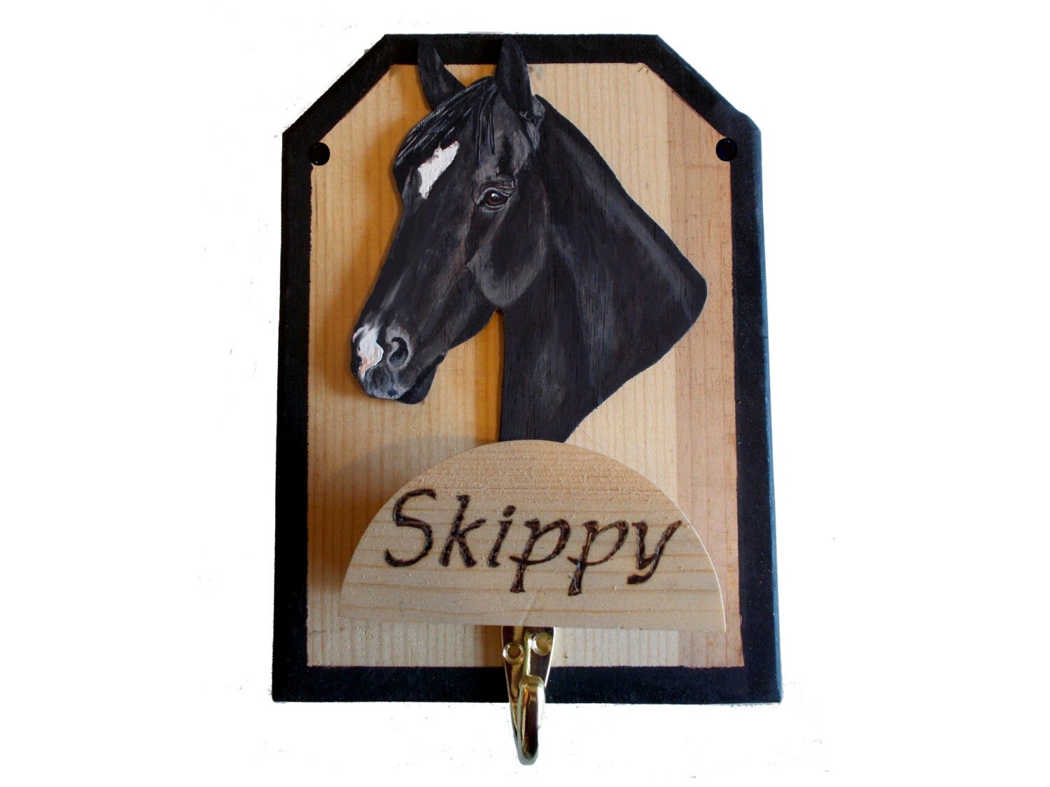 Horse Halter Hook Bridle Holder Wood Rack Tack by TheKraftieKat