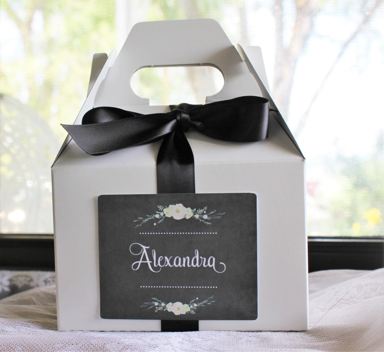 Wedding Gable Box//Medium Gable Box//Large Gable Box//Black