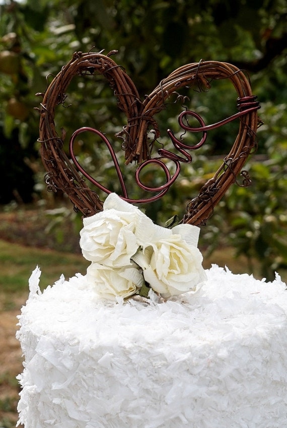 Rustic Cake Decor Topper Country Wedding By HandmadeAffair On Etsy   Il 570xN.1036091666 D45e 