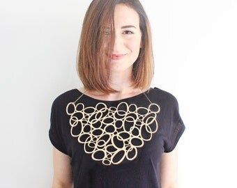 Signature statement necklace - large wooden necklace - large statement jewellery - costume jewellery