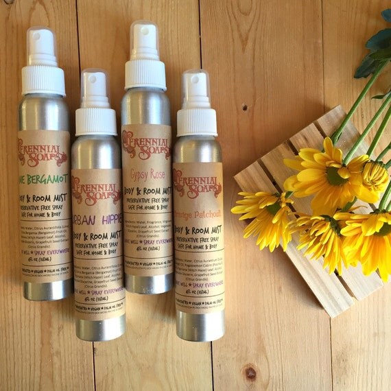 Body Mist Room Spray Natural Preservative Free by PerennialSoaps