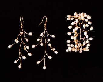 Set Gioielli Da Donna Con Perle Finte – Collana Girocollo Multifilo E Orecchini Pendenti, Eleganti E Raffinati, Per Spose E Cerimonie, 45 Cm + 8 Cm - 4