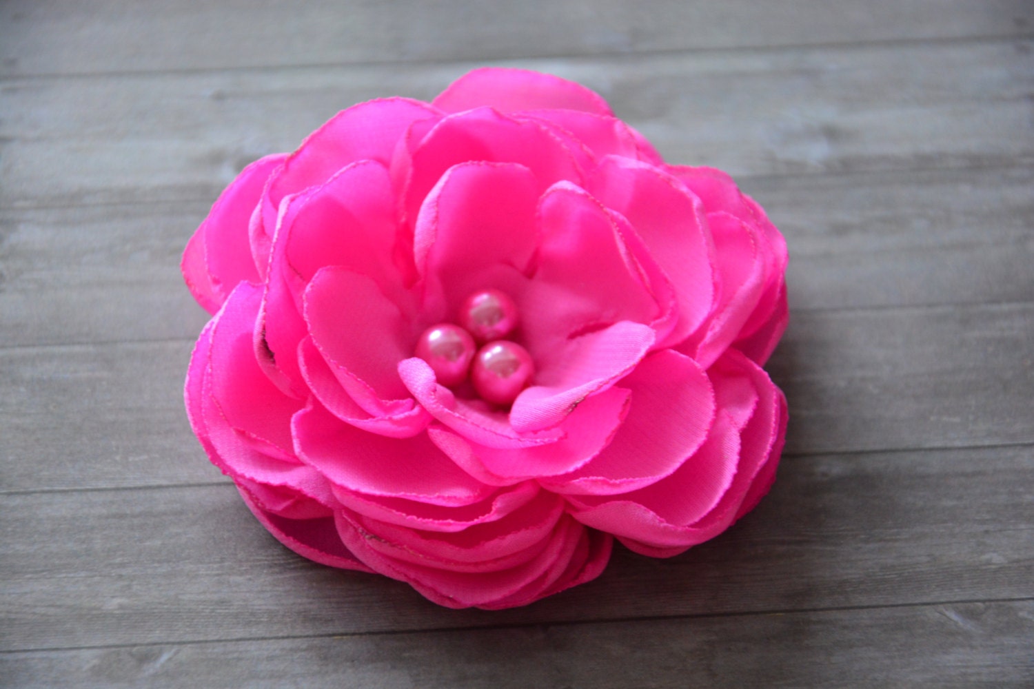 Pink Bridal Hair Flower Fuschia Hair Clip Wedding Hair