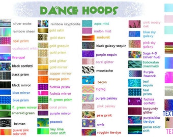 Custom Glitter Grip Dance & Exercise Hula Hoop COLLAPSIBLE or Push Button Fitness