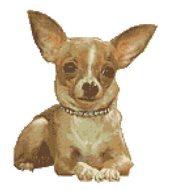 Chihuahua 14 Count Cross Stitch Chart / Kit