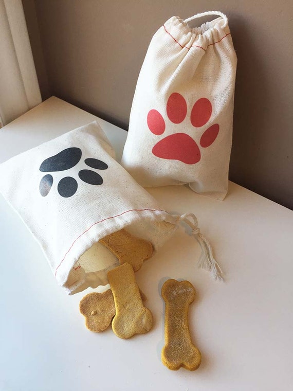 Doggie bag Dog Treat Gift Bag cotton 4 x 6 set of 2