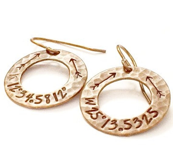 Items similar to Custom GPS Coordinate Earrings on Etsy