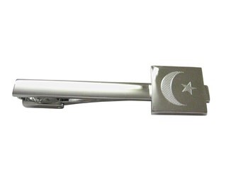 Engraved Islam Flag Square Tie Clip