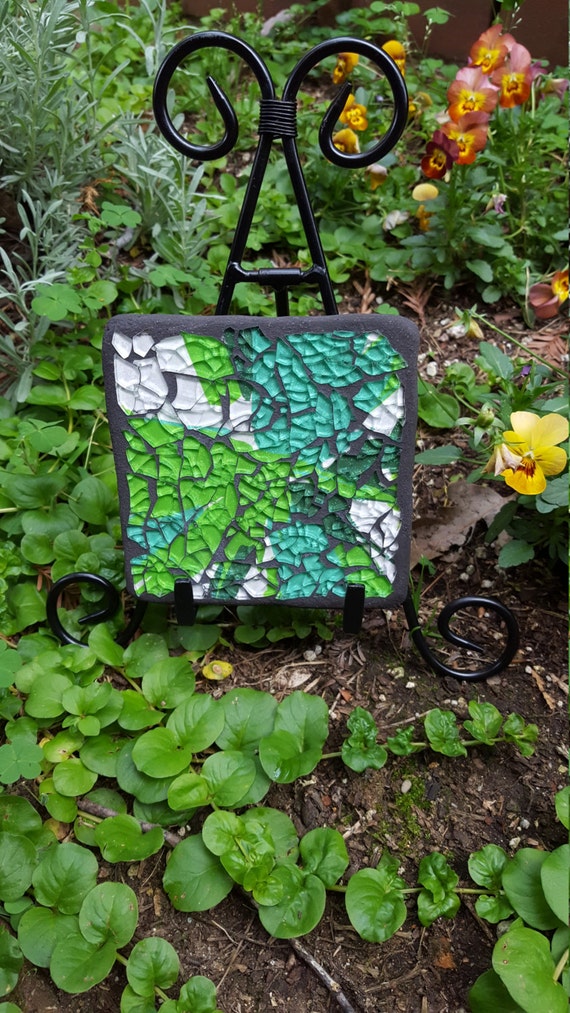 Single Crash Glass Mosaic Desk Coaster by BearRiverBarn on Etsy