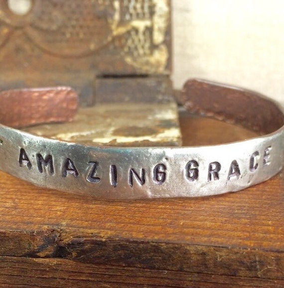 Amazing Grace Silver and Copper Soldered Bracelet