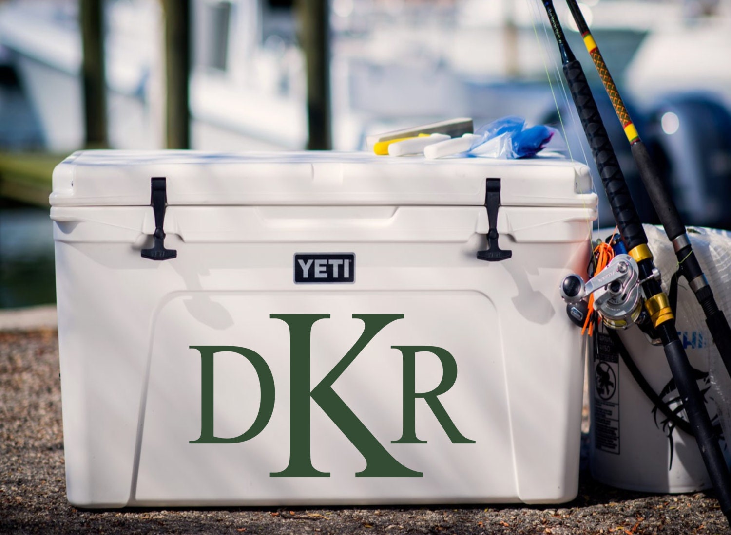 Cooler Decal Cooler Stickers Monogram Decal for Cooler