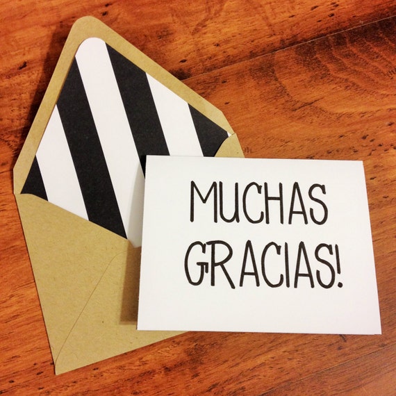 Muchas Gracias Card // Thank You Card // Blank Thank You Card