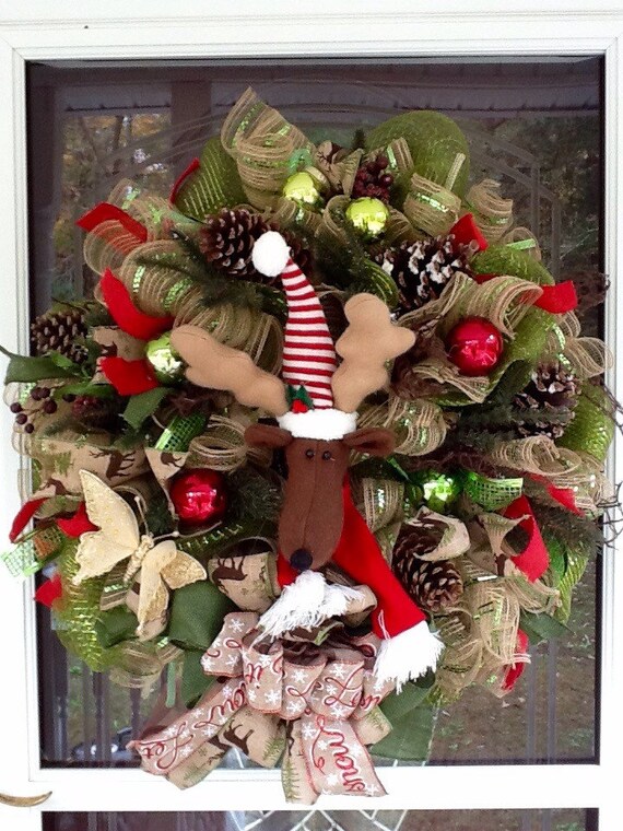 Reindeer Mesh Wreaths | Christmas Wikii