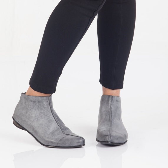 gray sneaker booties