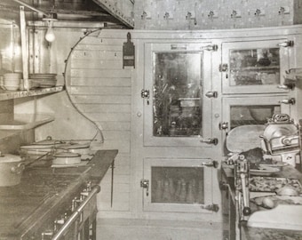 Pullman Train Commercial Kitchen Vintage Photo