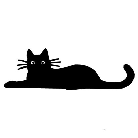 Black Cat Silhouette Vinyl Decal by MeadowFlowerDesigns on Etsy
