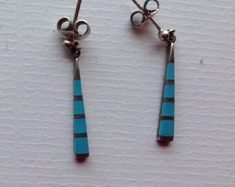 Vintage Silver Turquoise Earrings