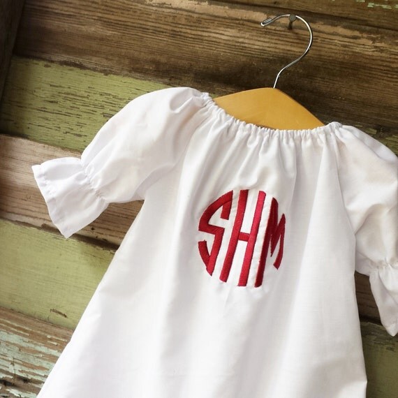 Monogrammed baby girl clothes white dress coming home