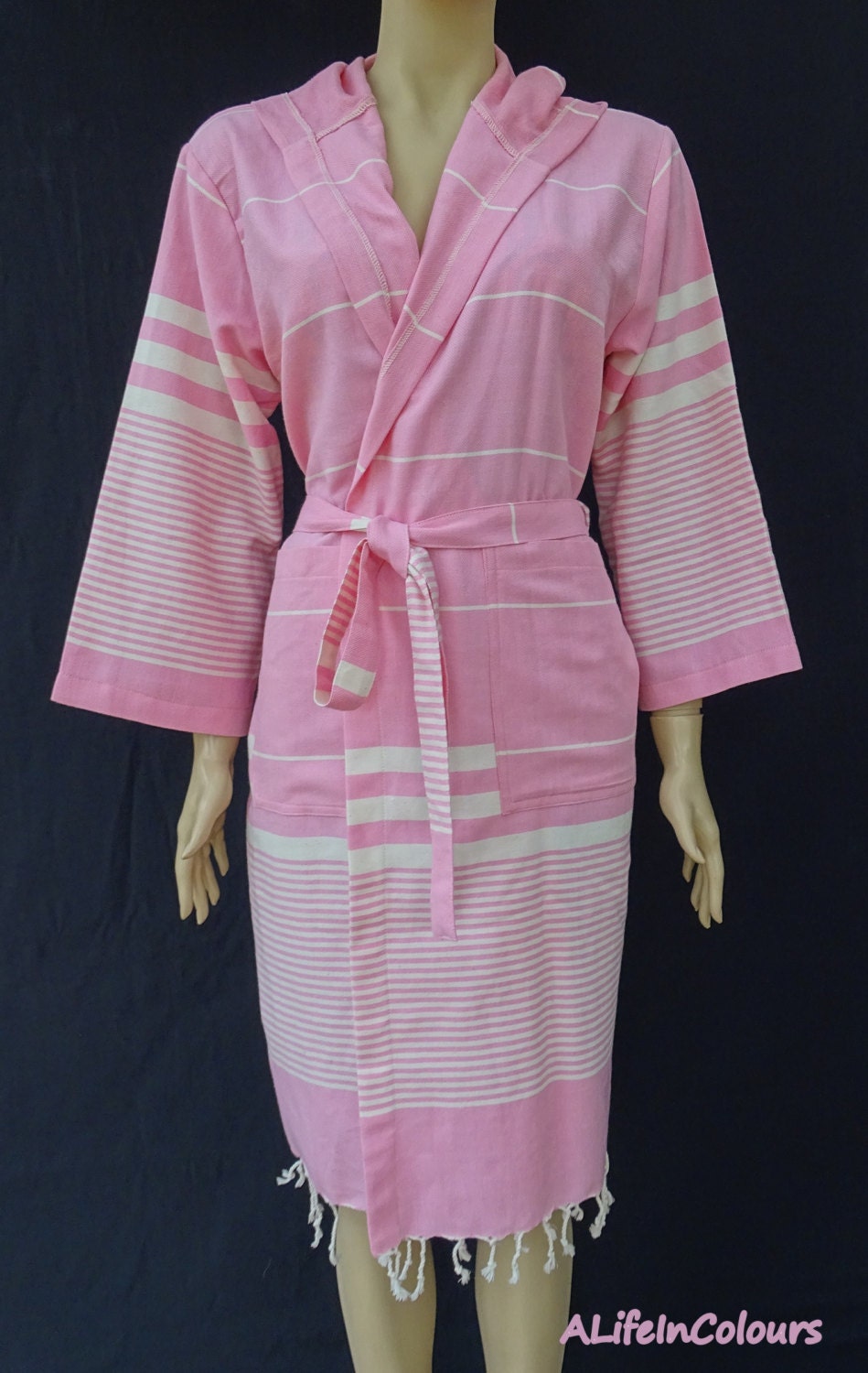 Women's pink colour soft and light weight cotton Turkish