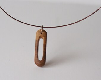 Necklace XIII - miniature sculpture wooden jewelry, unique wood necklace,