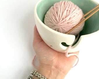 Petite Yarn Bowl Personalize with color Perfect Yarn Keeper Chic Small MADE TO ORDER