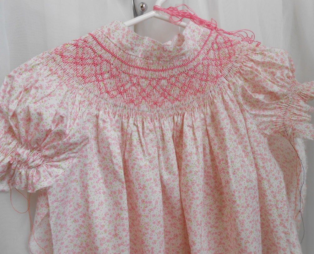 Smocked Bishop Dress Size 2 Ready to Sew Beautiful Pink