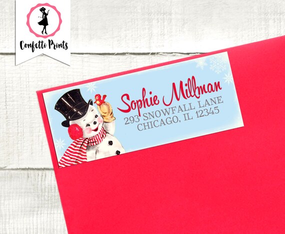 Christmas Address Label | Holiday Return Address Label | Return Address Sticker | Printable Address Labels | Custom Address Label - FROSTY Il_570xn