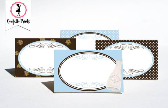 MILK AND COOKIES Place Cards | Editable | Printable Place Cards | Instant Download | Food Tents | Food Labels | Buffet Cards | Name Cards Il_570xn