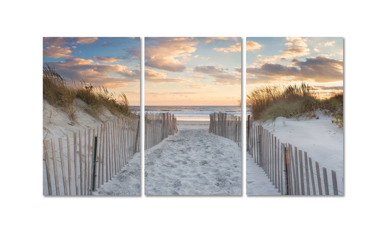 Large Beach Art 3 Three Panel Triptych Canvas Wall Art Beach