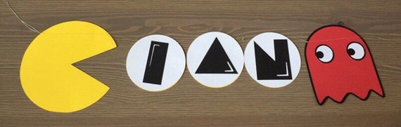 Pacman Party Banner Retro Pacman Banner by CelebrationBee on Etsy