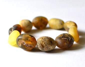 Amber bracelet, Natural Amber Bracelet, Winter Fashion, Yellow Brown Sun Nature Organic