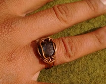 Fire agate wedding ring