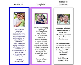 100 Personalized Wedding Bookmark Photo Favors-Custom Laminated-Bridal Shower Gift-Party Ideas-Wedding Reception