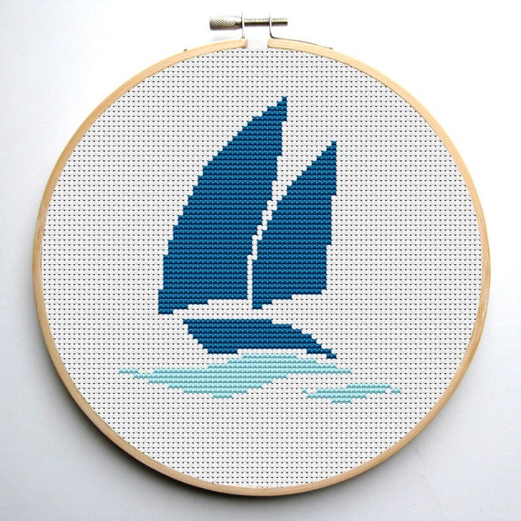 Items similar to Cross stitch pattern PDF Sea Yacht Instant Download on