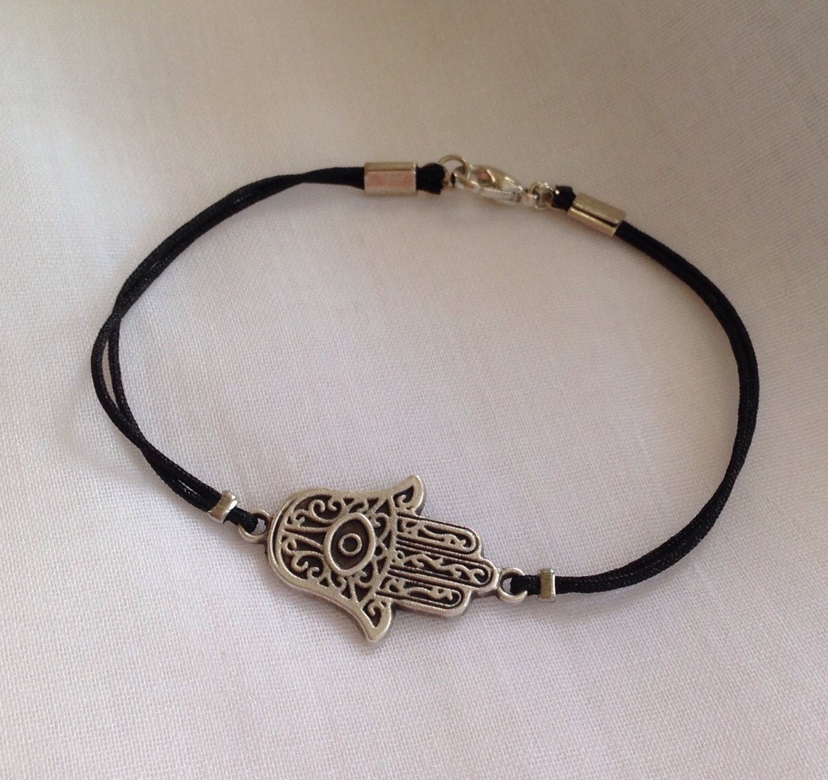 Antique Silver Hamsa Hand Bracelet Silver Bracelet